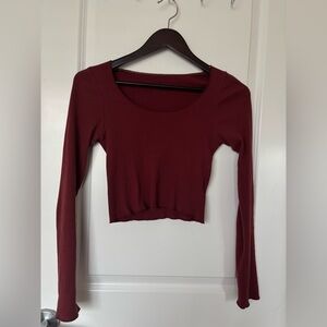Brandy Melville red Burgundy Long Sleeve Top